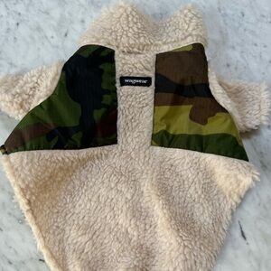 Camouflage Wagwear Monkey Fleece Dog Jacket Size 12